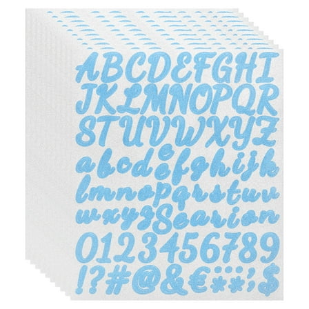 760Pack 10Sheets Glitter Letter Stickers Self-Adhesive Alphabet Sticker Blue