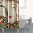 thumbnail image 4 of Red Mushroom Frog Light Pattern Shower Curtain 36"x72" ,Bathroom Decorative Shower Curtains Set with 12 Hooks,Modern Waterproof Washable Shower Curtain, 4 of 6