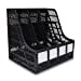 thumbnail image 3 of SAYEEC Desktop Magazine Holder Desk File Organizer 4 Compartments Vertical File Dividers Book Holder Frames Document Cabinet Rack Storage Organizer Box for Home Office School Black, 3 of 10