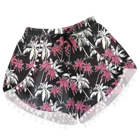 Jamicy Rollback Clearance Summer Board Shorts for Women Boho Floral Beachwear Tankini Bikini Bottoms Swim Trunks Loose Casual Swimwear Holiday Hawaiian Shorts