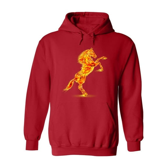Rearing Up Fire Horse Hoodie Men -Image by Shutterstock, Male x-Large