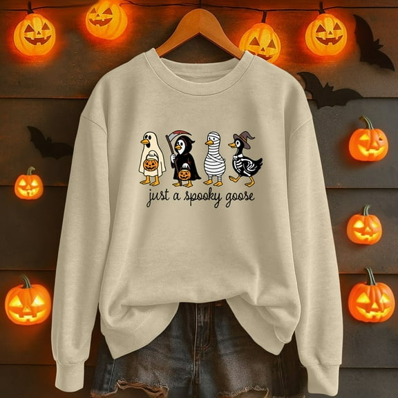 Graphic Sweatshirts for Women Lightweight Printing Oversized Halloween Sweaters Casual Loose Fit Long Sleeve Pullover Tops Comfy Fall Winter Outfits Clothes
