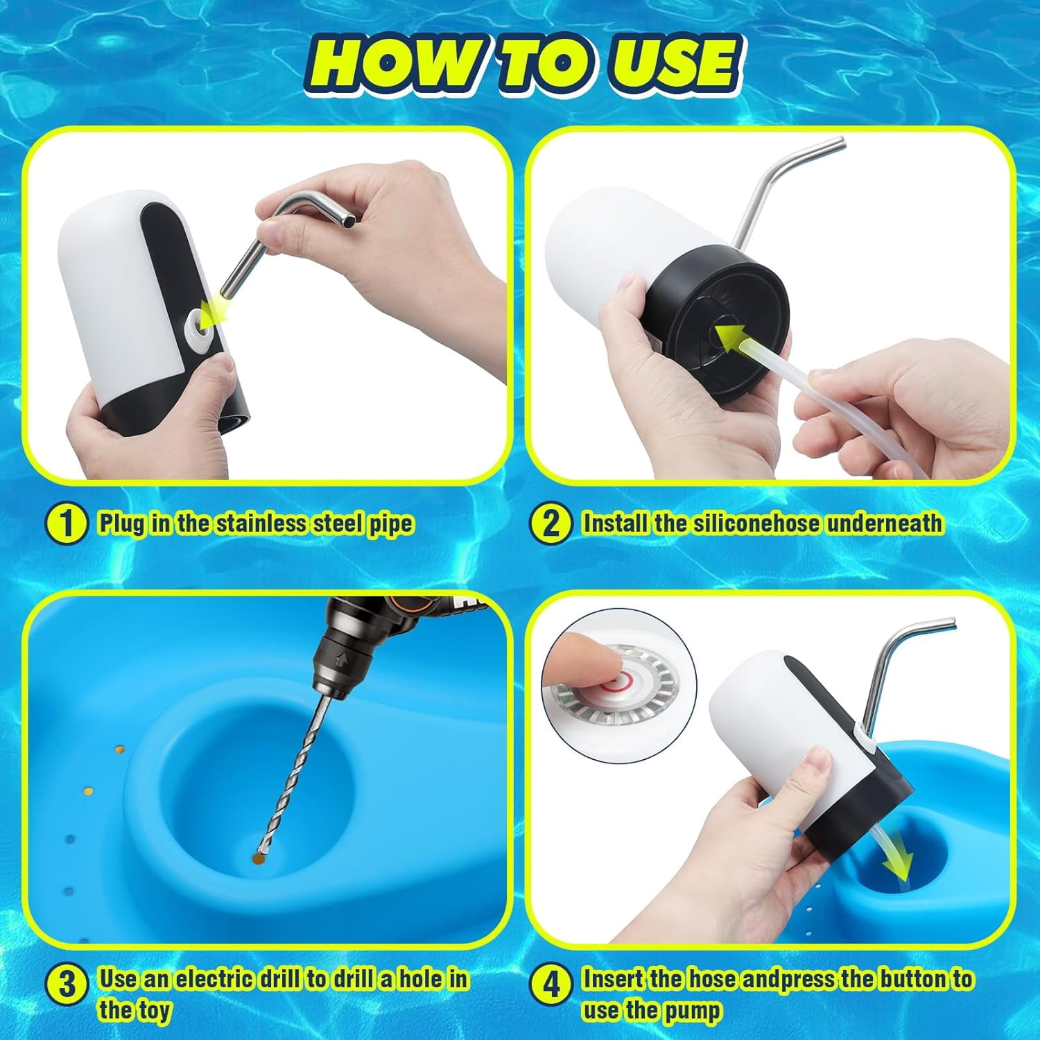 Water Table Pump,Kids Water Pump for Water Table,Water Table Accessories Small Cordless Water Pump for Water Table Fun Summer Outdoor Activities