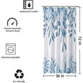 thumbnail image 4 of Stall RV Shower Curtain Set, 36Wx72HInch Narrow Fabric Blue White Eucalyptus Leaf Shower Curtains, Soft Waterproof Polyester Bathroom Curtains with Hooks, 4 of 5