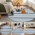 thumbnail image 2 of Rectangle Rug 4ft Area Rug, Gray Blue Stripes Area Rugs for Living Room Bedroom, Geometric Horizontal Stripes Floor Mat Non-Slip Non-Shedding Carpet Indoor Accent Rugs, 2 of 9