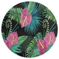 thumbnail image 3 of Summer Exotic Floral Tropical Palm Leaves Round Carpet Circle Rug Outdoor Patio Area Rug Washable Large Area Rugs Hallway Room Decor Fitness Mats, 3 of 8