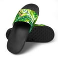 thumbnail image 4 of GZHJMY Stylish Slides for Women Men, Tropical Style Palm Leaves Green Soft Flexible Slip-on Sandals Slippers, 4 of 7