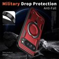 thumbnail image 3 of For Google Pixel 9 Pro XL Case With Invisible Magnetic O-Ring Stand Shockproof Phone Case,Red,For Pixel 9 Pro XL, 3 of 6