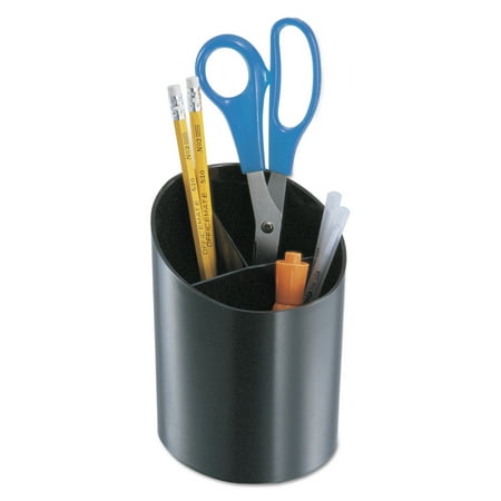 Crocodile Leather Pencil Cup - Universal Recycled Big Pencil Cup, Plastic, 4 1/4 dia. x 5 3/4, Black -UNV08108