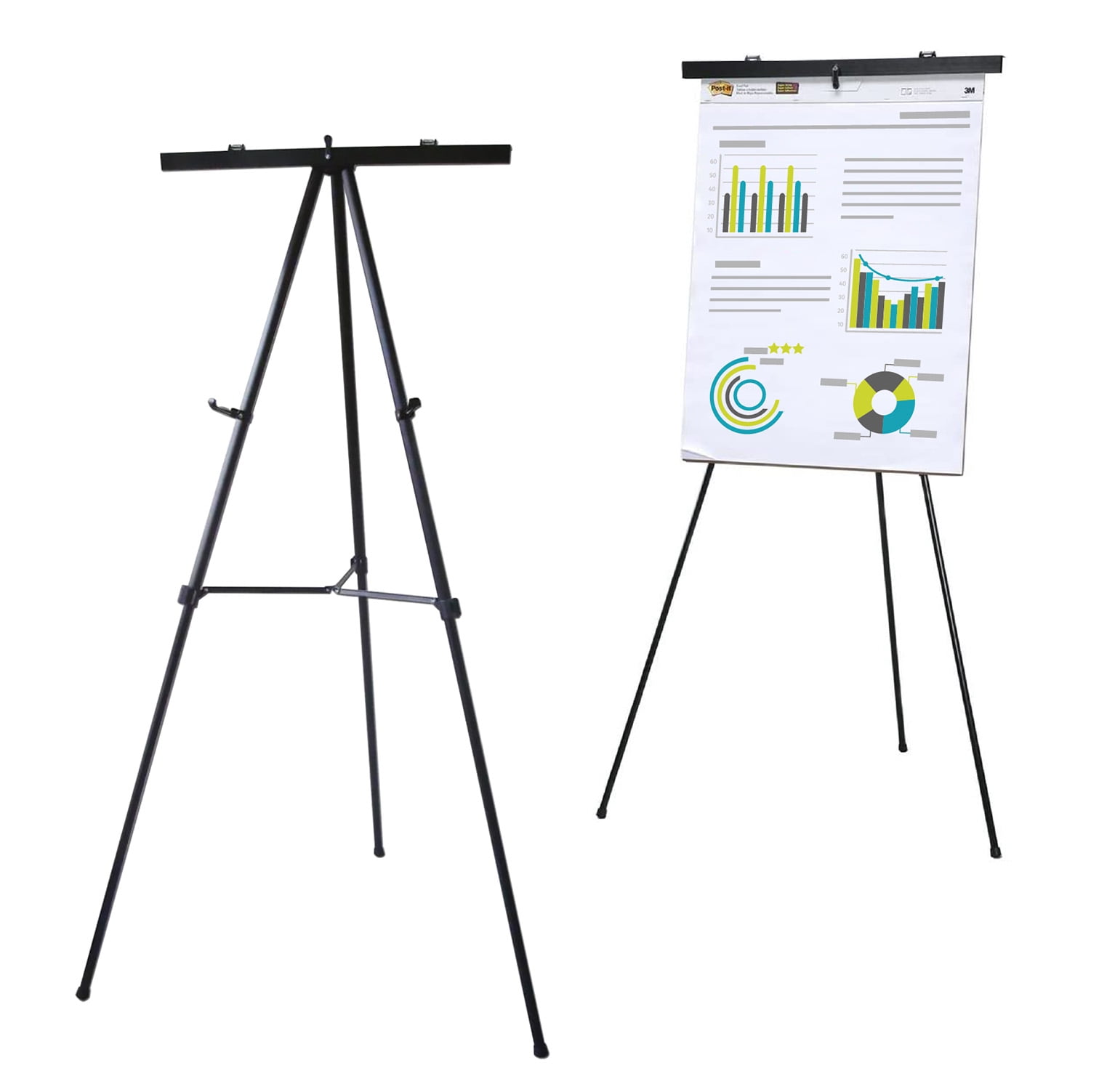 Audio-Visual Direct Lightweight Aluminum Presentation Easel Flip Chart, 4 Count