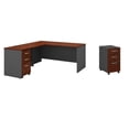 thumbnail image 1 of Pemberly Row Set of 2 66W L-Shaped Desk & Mobile File Cabinet in Hansen Cherry, 1 of 18