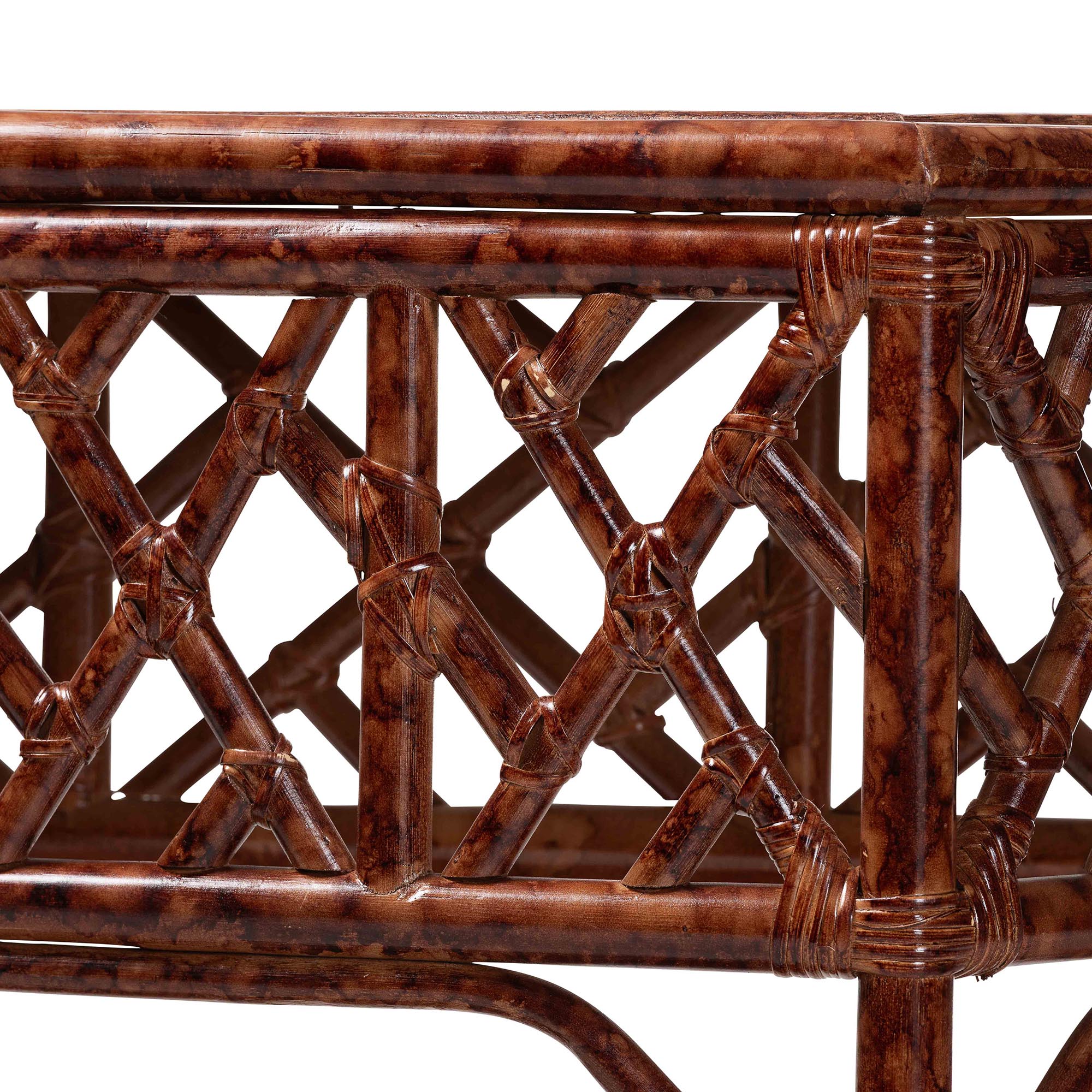 bali & pari Gaspar Boho Console Table, Marbled Tortoise Brown