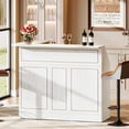 thumbnail image 5 of Tribesigns 3-Tier Bar Cabinet, L-Shaped Corner Home Bar Unit with Stemware Racks, Living Room, White, 5 of 8