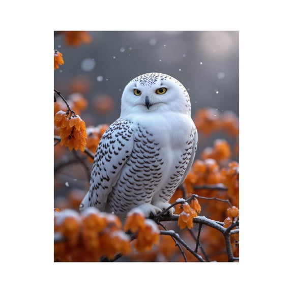 Paint by Numbers Kit for Adults, Snowy Owl Autumn Branches Paint by Numbers, Easy Paint by Numbers Kit for Adults Beginner, DIY Adult Paint by Number Kits on Canvas, 12x16in Home Decor