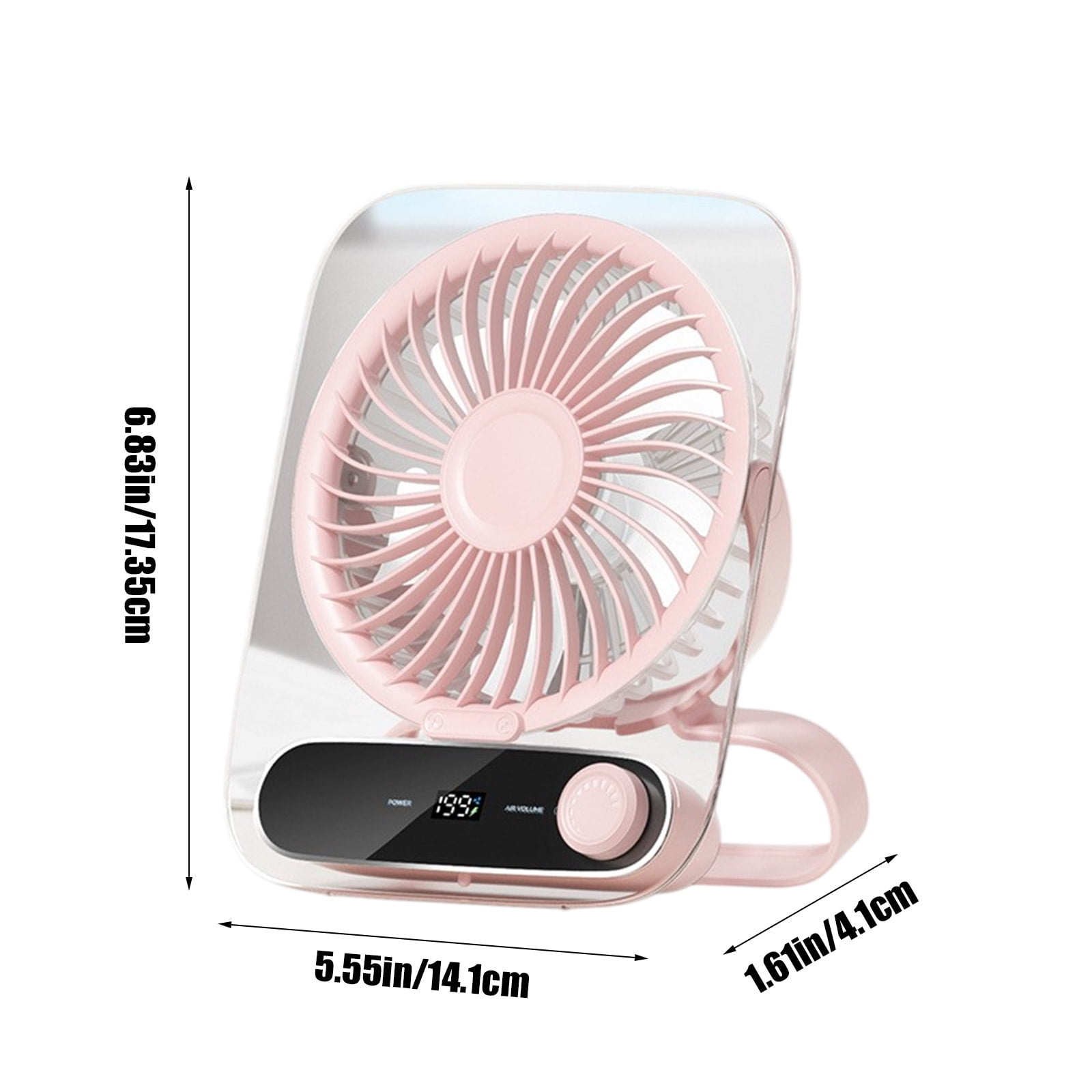 Small Desk Fan Quiet,Strong Airflow Fan Quiet Digital Display Air Circulator Fan,Ultra Quiet 180° Wide Angle Angle Foldable,portable USB Recharging,Small Fans for Bedroom Home Office
