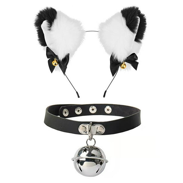 Qarigey Diadema con orejas de gato de peluche, accesorio de Cosplay, accesorios para festivales, gargantilla de corazón, práctico para llevar, Accesorio para el cabello tipo 12 Qarigey AP007137-12