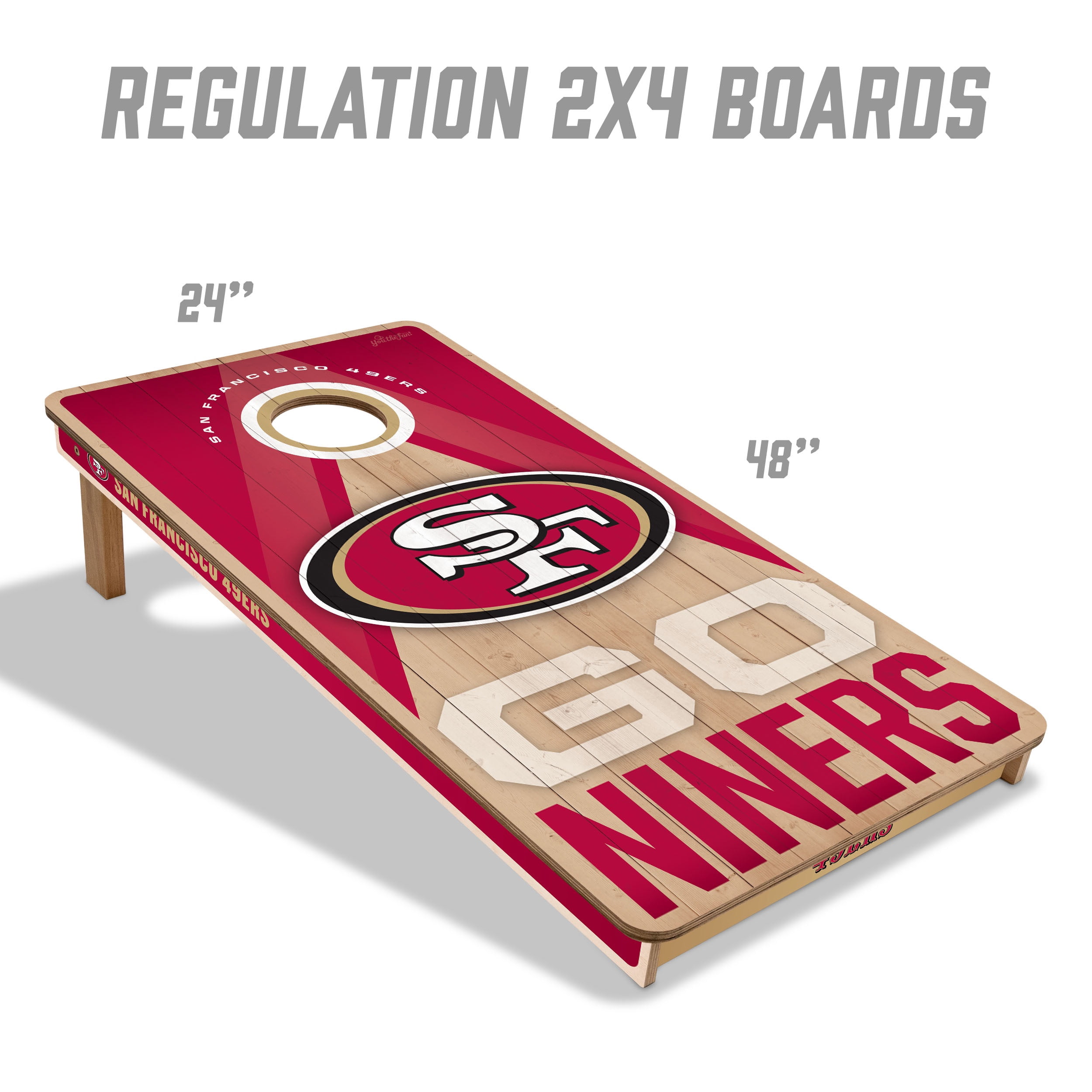YouTheFan NFL San Francisco 49ers 2x4 Slogan Series Cornhole