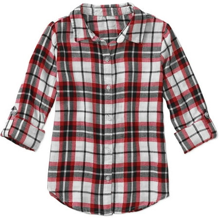 Faded Glory - Girls' Flannel Shirt - Walmart.com