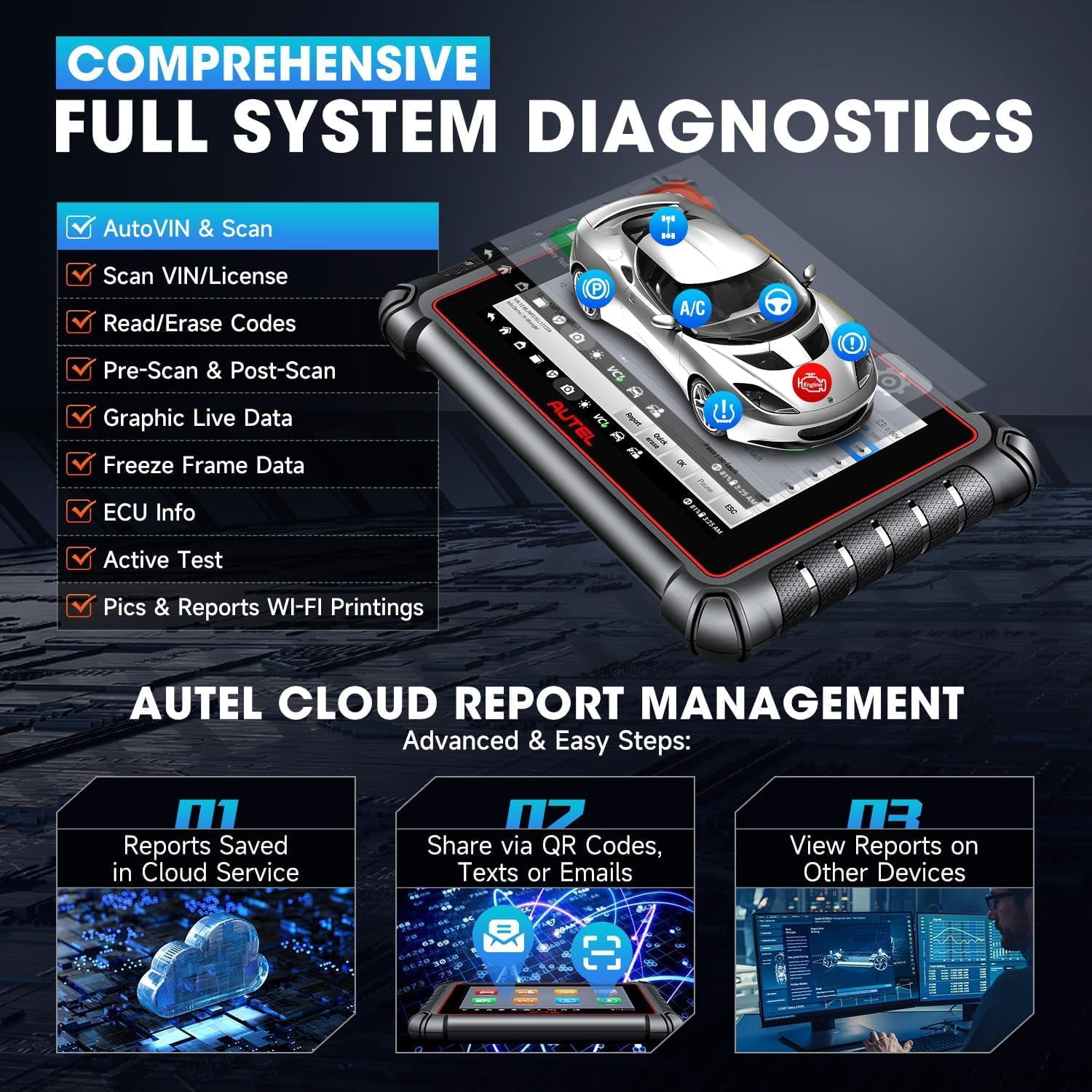Autel Scanner MaxiPRO MP900BT - 2026 MP900-BT Up of MP900, w/MV108S DoIP CAN FD, Advanced Diagnostic Scan Tool , 3000+ Test, 40+ Reset, OS11, FCA SGW