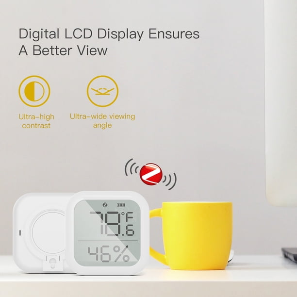 Hygromètre WiFi Smart - Mini Thermomètre Humidité Intérieur Compatible Alexa & Google Home