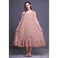 thumbnail image 3 of Bimba Dark Peach Orange2 Floral Leaves & Cypress Cotton Nightgowns For Women Mid-Calf Printed Sleepwear Night Dress XXX-Large, 3 of 6
