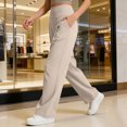 thumbnail image 4 of Wide Leg Yoga Pants for Women High Waisted Loose Fit Casual Summer Workout Lounge Trousers with Pockets, L, 4 of 5