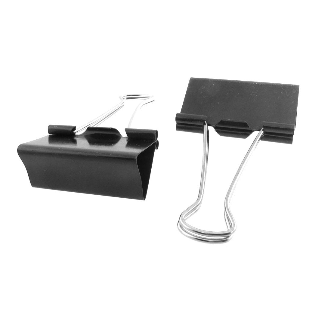Unique Bargains 12 Pcs Black Silver Tone 2" Width Metal Binder Clips
