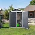 thumbnail image 4 of Storage Sheds | Casita de Almacenamiento 6ft x 4ft Lockable with Floor for Backyard Lawn Patio Slate Gray | Plastic | Sloped Roof, 4 of 7