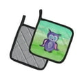 thumbnail image 2 of Caroline's Treasures Purple Owl Watercolor Pair of Pot Holders, 2 of 3