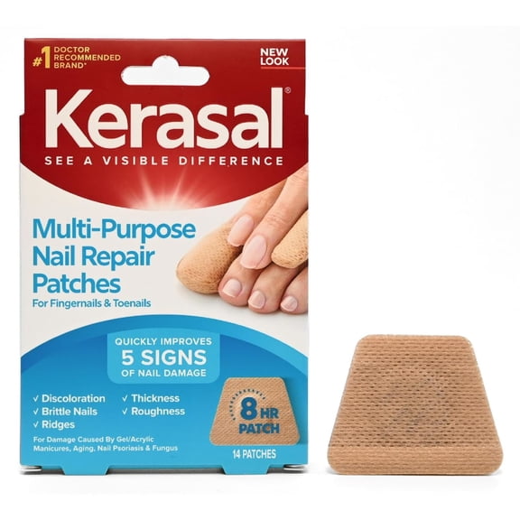 Kerasal Multi-Purpose Fungal Nail Repair Patch for Damaged & Discolored Nails, 14 Count