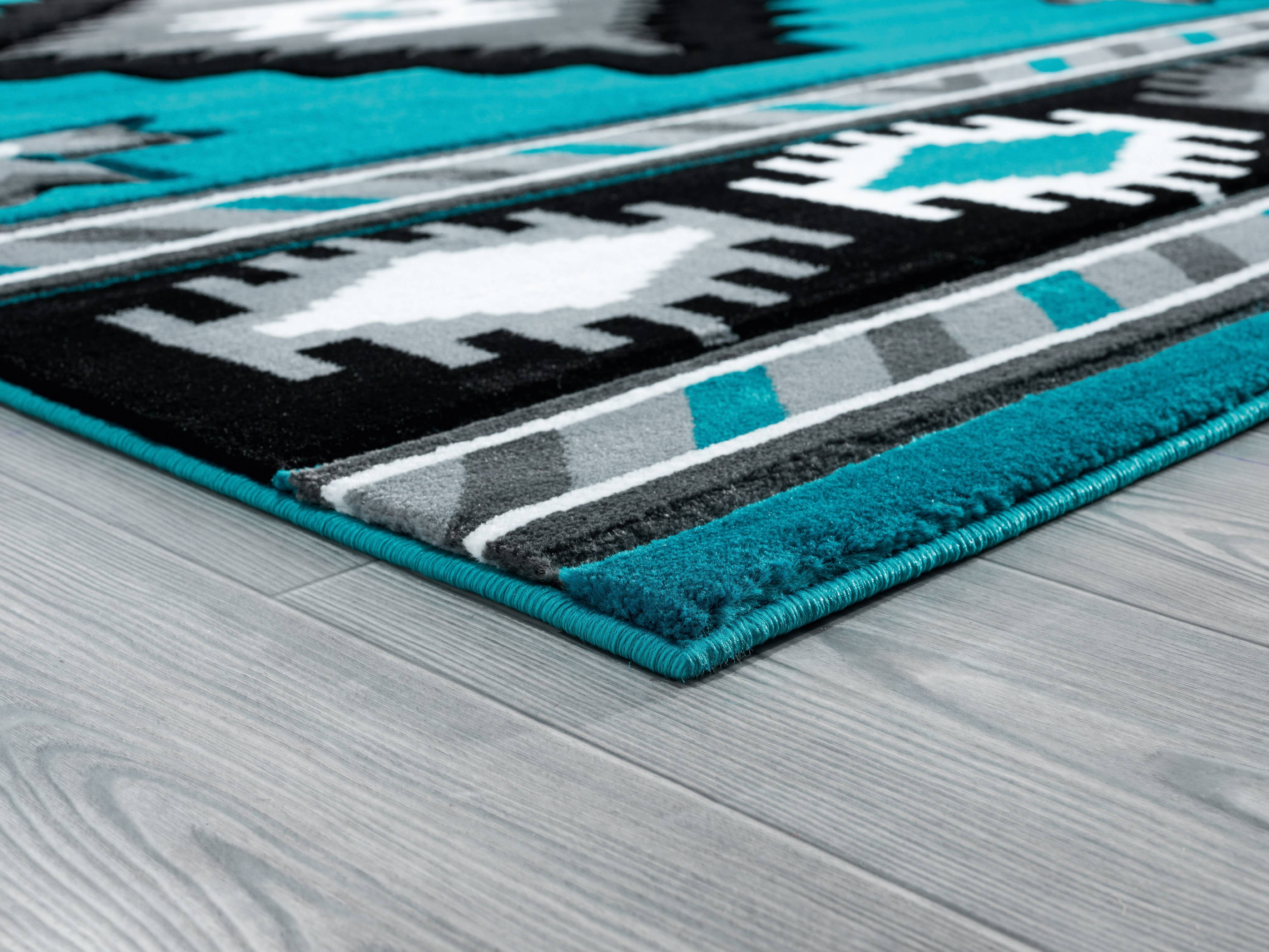 United Weavers Drachma Volos Southwestern Geometric Area Rug, Turquoise, 7'10" x 7'10"