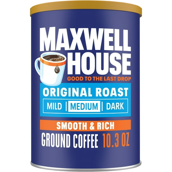 Maxwell House Original Roast Ground Coffee, 10.3 oz Canister, Medium