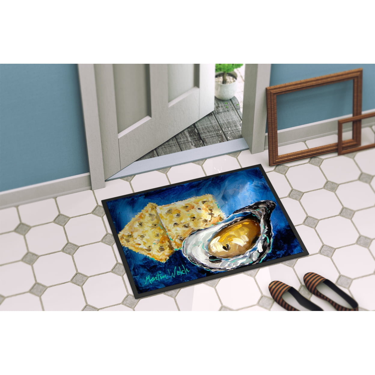 Oysters Two Crackers Door Mat Doormat