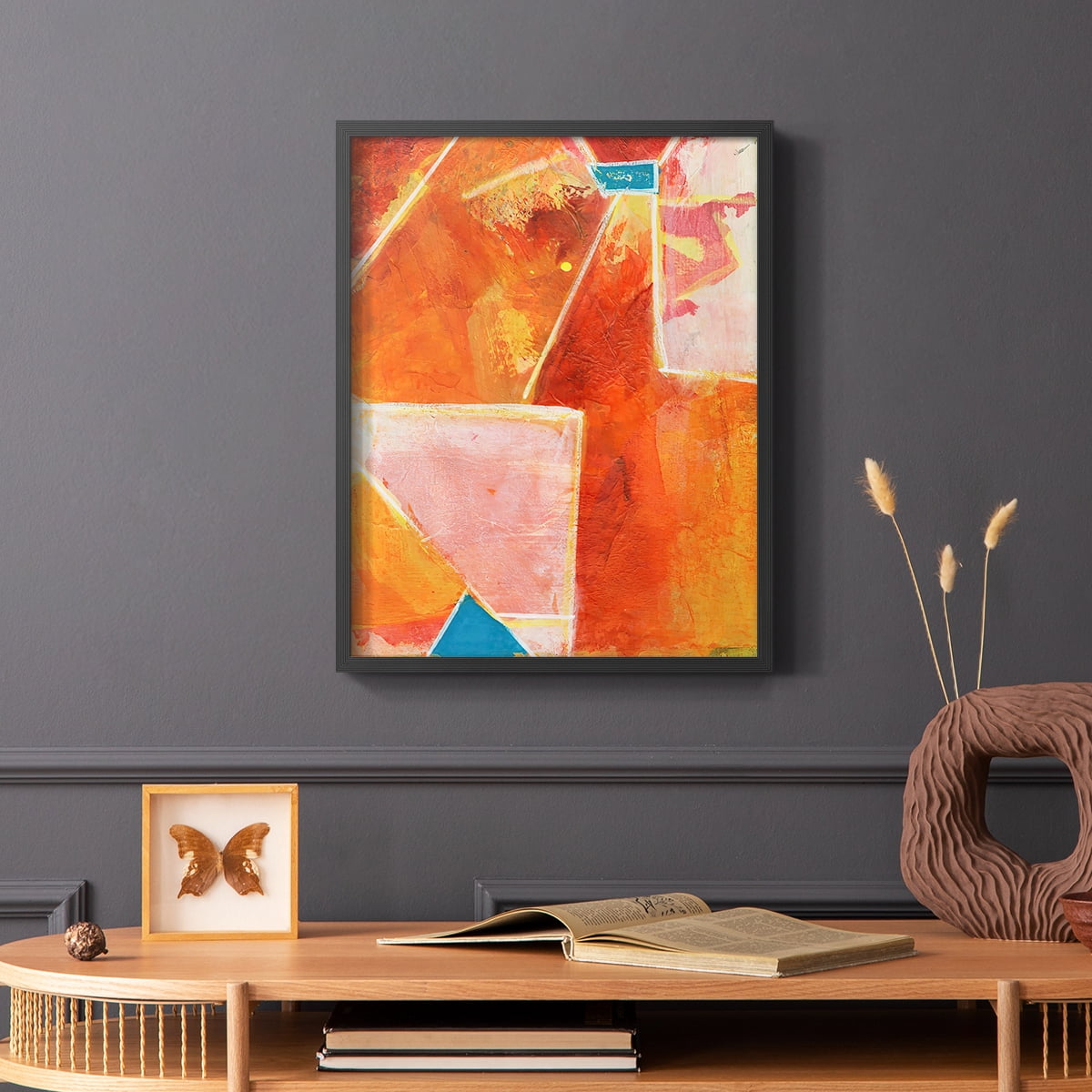 Primary Connection V in Black Solid Wood 11 x 14 Framed Print
