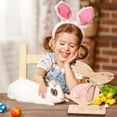 thumbnail image 4 of JeashCHAT Cute Easter Bunny Wooden Signs Rustic Rabbit Tabletop Easter Decorations for Easter Spring Holiday Party Farmhouse Home Office, 4 of 4