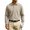Khaki, variant on UDAUDU Men's Casual Polo Shirts Long Sleeve Basic Thermal Pullover Tops | Soft,Stretchy,Comfy,Classic Collar,Button Up,Solid,Relaxed Fit,Golf Polo Shirts Khaki 3XL