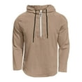 thumbnail image 4 of Half Zip Pullover Men 2026 Spring Fall Long Sleeve Lightweight Cotton Linen Hooded Shirt Mens Hoodie, 4 of 4