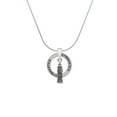 thumbnail image 2 of Delight Jewelry Silvertone London's Big Ben Clock Tower Gymnastics Ring Charm Necklace, 18", 2 of 4