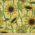 thumbnail image 2 of Ambesonne Orange Pattern Fabric by the Yard Microfiber, Sunflowers with Leaf, 3 Yards, Mustard and Olive Green, 2 of 2