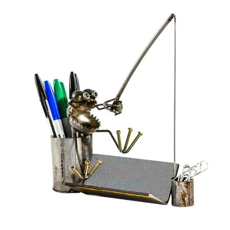 Sugarpost Desk Bucket Fisherman Business Card Holder Office Welded Sugarpost Desk Bucket Fisherman Business Card Holder Office Welded Metal Art