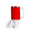 thumbnail image 2 of 40 oz Tumbler with Handle and Straw Lid Red Insulated Vacuum Water Bottle Stainless Steel Travel Cup, 2 of 8
