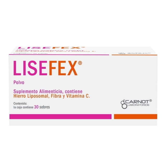Suplemento Alimenticio Lisefex Hierro Liposomal 1.5 g con 30 Sobres