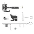 thumbnail image 1 of Spring Cable Pull Gate Latch Reliable Lock Buckle Security For Garden And Pool Entrances Self Locking Gate Short black, 1 of 9