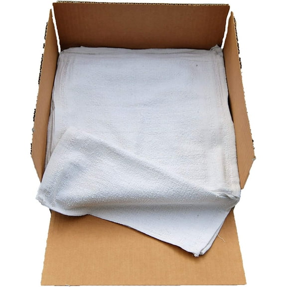 WHOLESALE BOX of 300 NEW 100% COTTON TERRY CLOTH CLEANING TOWELS SHOP RAGS 12X12-