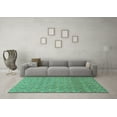 thumbnail image 3 of Ahgly Company Indoor Rectangle Abstract Turquoise Blue Modern Area Rugs, 2' x 4', 3 of 4