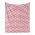 thumbnail image 1 of Floral Soft Flannel Fleece Throw Blanket, Repetitive Flowers Girly Pinkish Tones Pattern Soft Tone Spring Time, Cozy Plush for Indoor and Outdoor Use, 60" x 80", Baby Pink Pale Eggshell, by Ambesonne, 1 of 5
