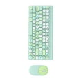 thumbnail image 5 of Clavier Souris USB Sans Fil Mignon Mixte 86 Touches Touches Rondes Concaves Rétro 1200DPI Clavier de Jeu Souris Vert, 5 of 5