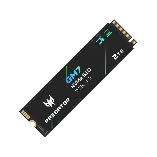 Acer Predator SSD 2TB PCIe Gen4x4 NVMe1.4 M.2 2280 Nuevo PS5 / PS5 Certificado R: 7200MB/s W: 6300MB/s 3D NAND TLC GM7-2TB GM7-2TB