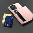 thumbnail image 2 of Compatible with iPhone 16 Pro Case with Card Holder, Dual Layer Heavy Duty Protective Military Grade Shockproof Hidden Card Slot Slim Wallet Phone Cover for Women&Men,Rosegold, 2 of 9