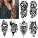 thumbnail image 2 of Tatuaje temporal de esqueleto de halloween de calavera negra para hombres adultos, tatuaje realista de león, tigre, lobo, tatuaje falso aterrador, tatuaje de antebrazo (XQB-550), 2 of 2